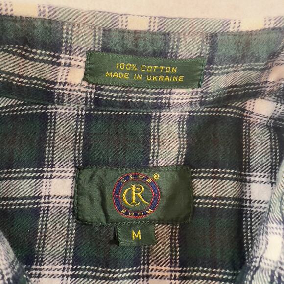 Club Room Flannel Button Shirt Men's M 100% Cotton Long Sleeve Buttondown Collar - Picture 2 of 9